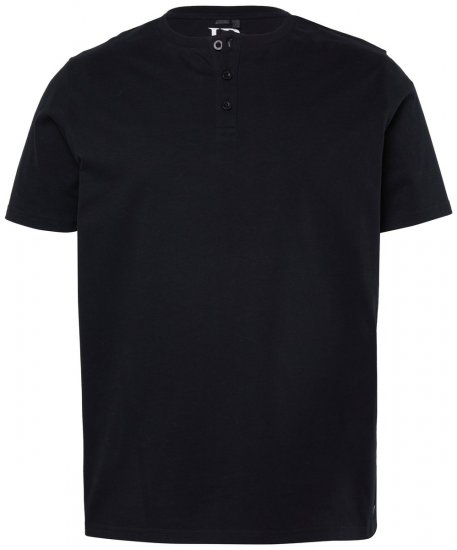 JP1880 726695 Koszulka henley Czarna TALL - TALL koszulki - Koszulki dla wysokich mężczyzn