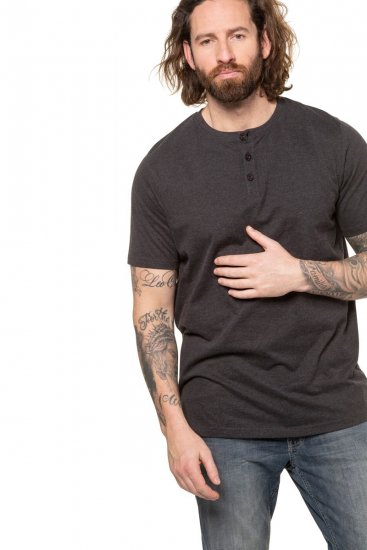 JP1880 726695 Koszulka Henley Ciemnoszara - Koszulki - T-shirty meskie Duże Rozmiary - 2XL-14XL