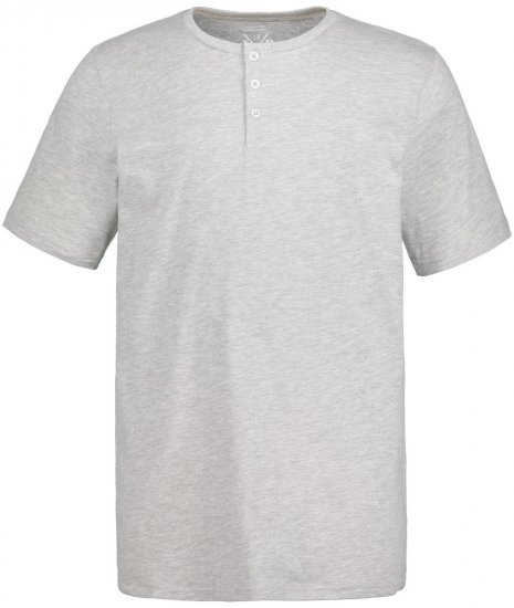 JP1880 726695 Koszulka Henley Szara melanż - Koszulki - T-shirty meskie Duże Rozmiary - 2XL-14XL