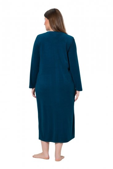 Ulla Popken 749967 Szlafrok frotte z zamkiem Petrolowa - Szlafroki - 