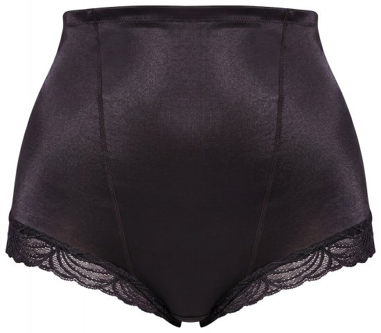 Ulla Popken 781632 Majtki modelujące z wysokim stanem Brązowa - Bielizna modelująca - 