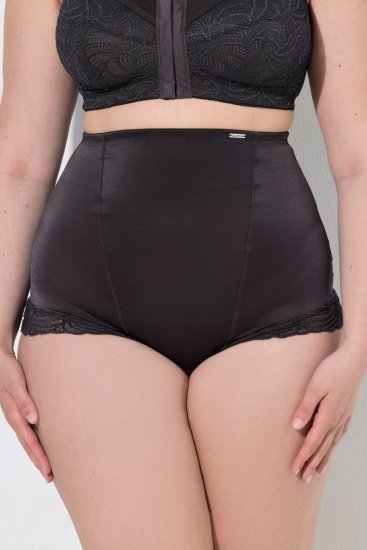 Ulla Popken 781632 Majtki modelujące z wysokim stanem Brązowa - Bielizna modelująca - 