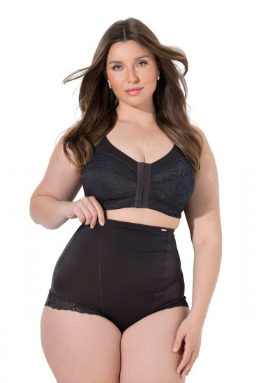 Ulla Popken 781632 Majtki modelujące z wysokim stanem Brązowa - Bielizna modelująca - 