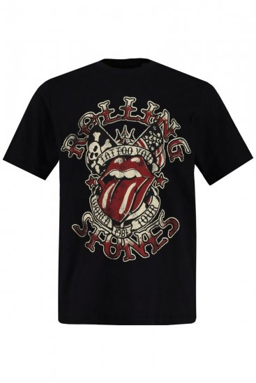 JP1880 Rolling Stones Graphic Comfort Fit Band T-Shirt Black - Koszulki - T-shirty meskie Duże Rozmiary - 2XL-14XL