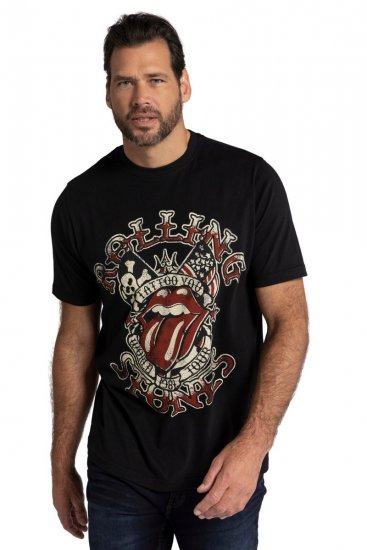 JP1880 Rolling Stones Graphic Comfort Fit Band T-Shirt Black - Koszulki - T-shirty meskie Duże Rozmiary - 2XL-14XL