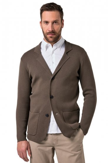 JP1880 Milano Flexnamic Marynarka z dzianiny Khaki brązowa - Garnitury - Garnitury dużych rozmiarach