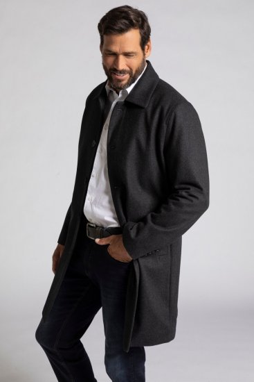 JP1880 Coat Wool Blend Water Repellent Dark Grey - Kurtki Męskie Duże Rozmiary - Kurtki Duże rozmiary 2XL-8XL
