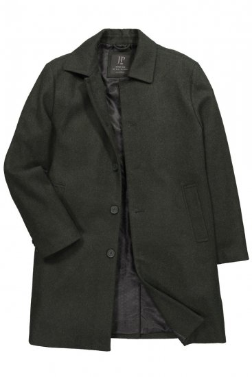 JP1880 795116 Wodoodporny Płaszcz wełniany Oliwkowy - Kurtki Męskie Duże Rozmiary - Kurtki Duże rozmiary 2XL-8XL