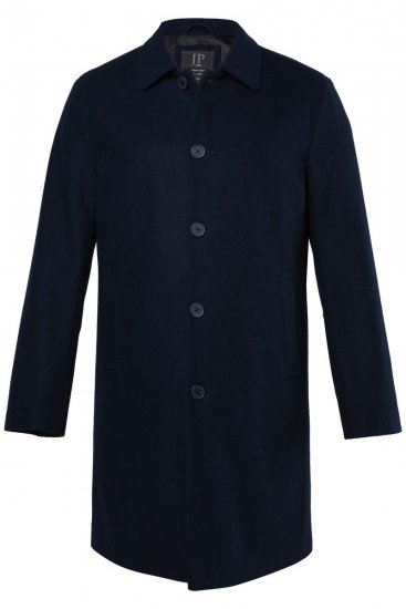 JP1880 795116 Wodoodporny Płaszcz wełniany Granatowy - Kurtki Męskie Duże Rozmiary - Kurtki Duże rozmiary 2XL-8XL