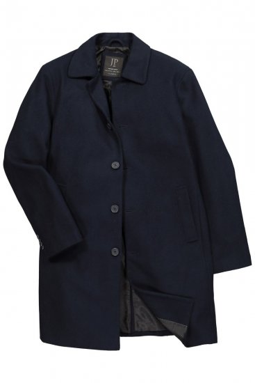 JP1880 795116 Wodoodporny Płaszcz wełniany Granatowy - Kurtki Męskie Duże Rozmiary - Kurtki Duże rozmiary 2XL-8XL