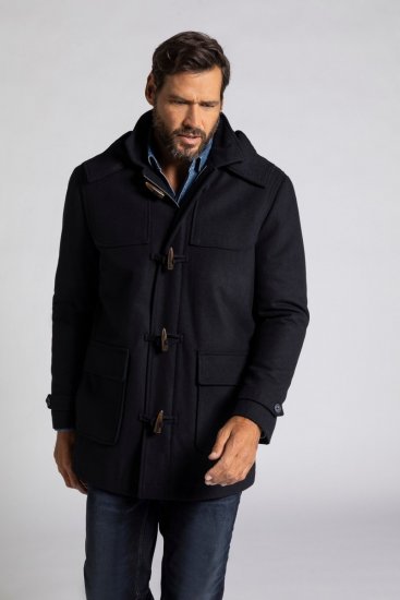 JP1880 Duffle Coat Water Repellent with Detachable Hood Navy - Kurtki Męskie Duże Rozmiary - Kurtki Duże rozmiary 2XL-8XL