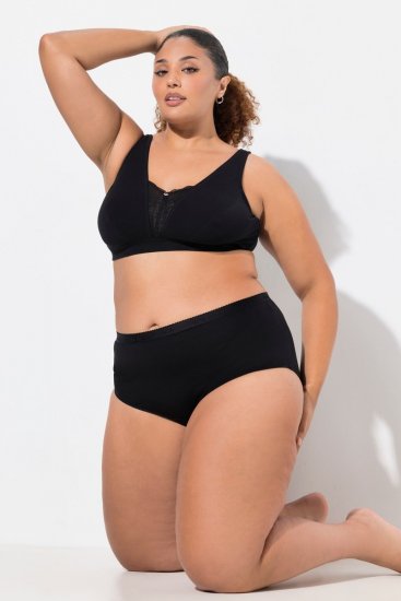 Ulla Popken 795269 Majtki 3 szt. Czarna - Majtki - 