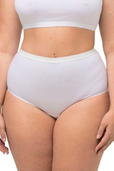 Ulla Popken 795269 Majtki z wysokim stanem 3 szt. Biały - Majtki - 