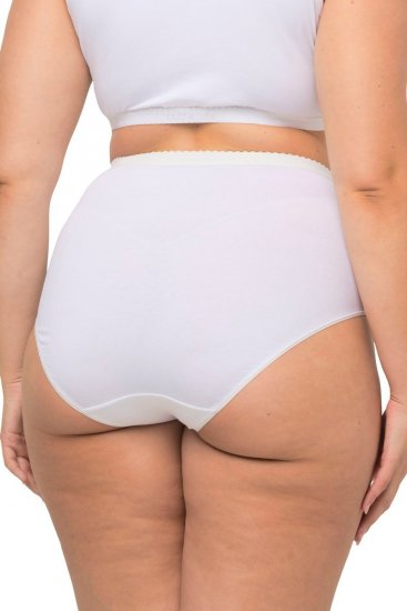 Ulla Popken 795269 Majtki z wysokim stanem 3 szt. Biały - Majtki - 