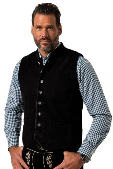 JP1880 Vest Goat Suede Traditional Black - Ubrania wizytowe - Ubrania świąteczne i wizytowe – Świętuj stylowo i wygodnie