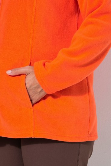 Ulla Popken 796970 Lekka kurtka polarowa Pomarańczowoczerwona - Odzież polarowa - 