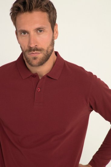 JP1880 Polo Shirt Long Sleeve Piqué Red - Koszulki polo - Koszulki Polo 2XL-8XL