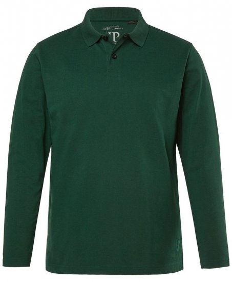 JP1880 Polo Shirt Long Sleeve Pique Dark Green - Koszulki polo - Koszulki Polo 2XL-8XL