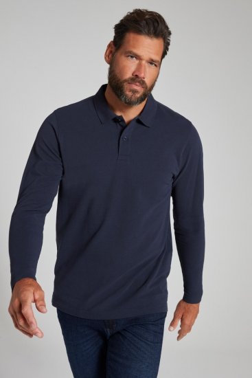 JP1880 799230 Koszulka polo z długim rękawem Granatowa - Koszulki polo - Koszulki Polo 2XL-8XL