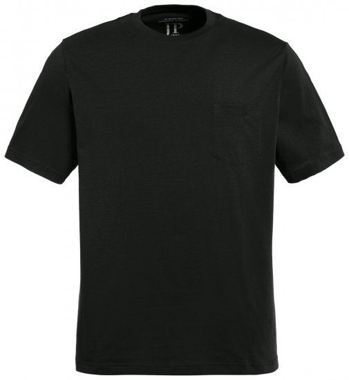JP1880 799997 Koszulka z kieszenią na piersi Czarna - Koszulki - T-shirty meskie Duże Rozmiary - 2XL-14XL