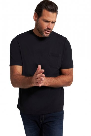 JP1880 799997 Koszulka z kieszenią na piersi Czarna - Koszulki - T-shirty meskie Duże Rozmiary - 2XL-14XL