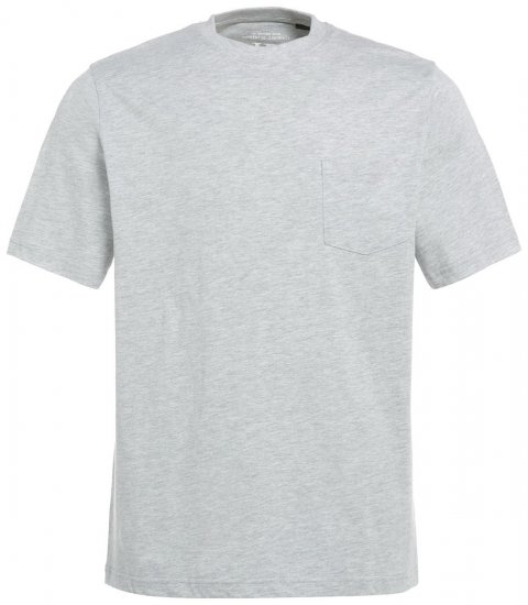 JP1880 799997 Koszulka z kieszenią na piersi Szara melanż - Koszulki - T-shirty meskie Duże Rozmiary - 2XL-14XL