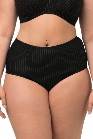 Ulla Popken 800279 Majtki w paski 2 szt. Czarna - Majtki - 