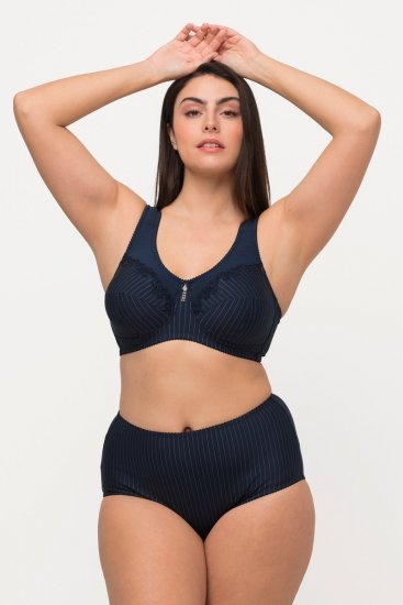 Ulla Popken 800279 Majtki w paski 2 szt. Granatowa - Majtki - 