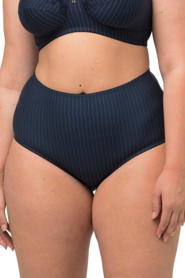 Ulla Popken 800279 Majtki w paski 2 szt. Granatowa - Majtki - 