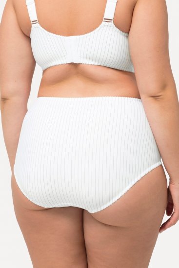 Ulla Popken 800279 Majtki w paski 2 szt. Biały - Majtki - 