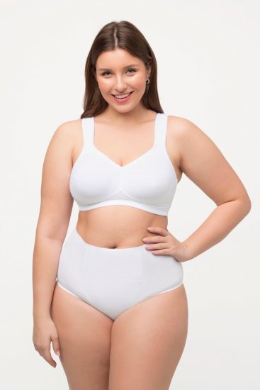 Ulla Popken 800498 Majtki modelujące z wysokim stanem Biały - Bielizna modelująca - 
