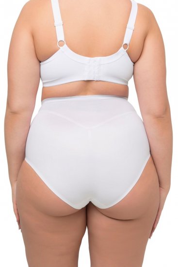 Ulla Popken 800498 Majtki modelujące z wysokim stanem Biały - Bielizna modelująca - 