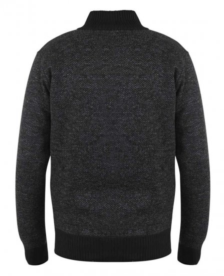 D555 Cavendish Black Jumper With Bonded Fleece Lining And Pocket - Bluzy & bluzy z kapturem - Bluzy & Bluzy z kapturem 2XL-12XL