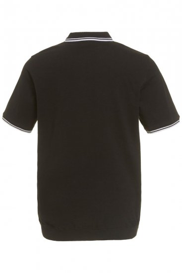 JP1880 802789 Koszulka polo z białym kontrastowym kołnierzykiem Czarna - Koszulki polo - Koszulki Polo 2XL-8XL