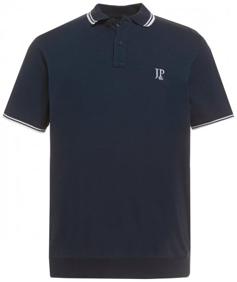 JP1880 802789 Koszulka polo z białym kontrastowym kołnierzykiem Granatowa - Koszulki polo - Koszulki Polo 2XL-8XL