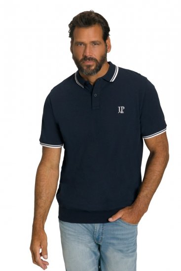 JP1880 802789 Koszulka polo z białym kontrastowym kołnierzykiem Granatowa - Koszulki polo - Koszulki Polo 2XL-8XL