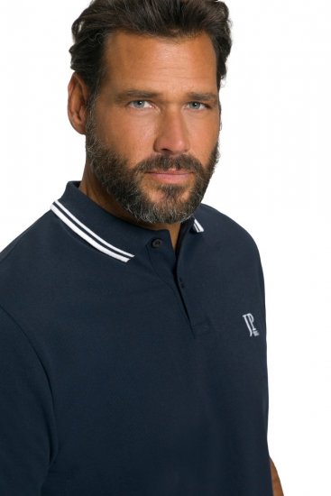 JP1880 802789 Koszulka polo z białym kontrastowym kołnierzykiem Granatowa - Koszulki polo - Koszulki Polo 2XL-8XL
