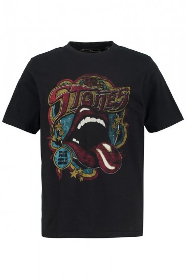 JP1880 Rolling Stones Graphic Band T-Shirt Black - Koszulki - T-shirty meskie Duże Rozmiary - 2XL-14XL