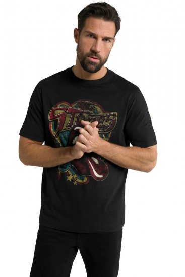 JP1880 Rolling Stones Graphic Band T-Shirt Black - Koszulki - T-shirty meskie Duże Rozmiary - 2XL-14XL