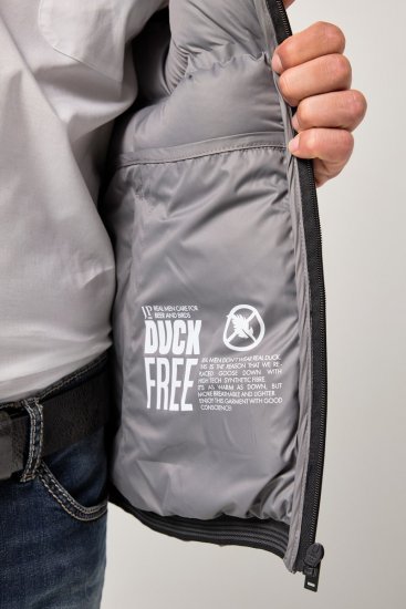 JP1880 Quilted Vest Outdoor Stand-up Collar Grey - Kurtki Męskie Duże Rozmiary - Kurtki Duże rozmiary 2XL-8XL