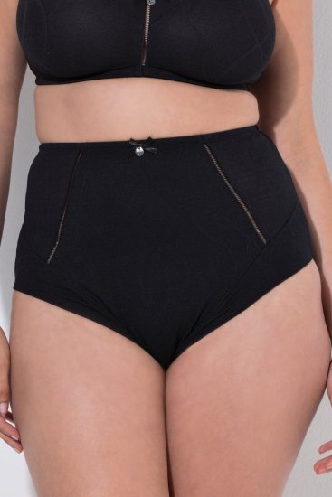 Ulla Popken 809385 Majtki modelujące z koronką Czarna - Bielizna modelująca - 