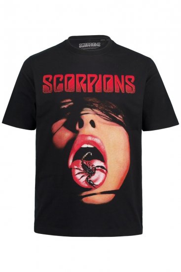 JP1880 Scorpions Graphic Comfort Fit Band T-Shirt Black - Koszulki - T-shirty meskie Duże Rozmiary - 2XL-14XL