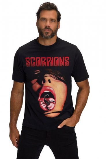 JP1880 Scorpions Graphic Comfort Fit Band T-Shirt Black - Koszulki - T-shirty meskie Duże Rozmiary - 2XL-14XL