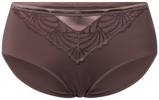 Ulla Popken 811602 Majtki z koronką Brązowa - Majtki - 
