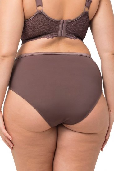 Ulla Popken 811602 Majtki z koronką Brązowa - Majtki - 