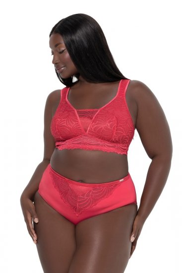 Ulla Popken 811602 Majtki z koronką Magenta - Majtki - 