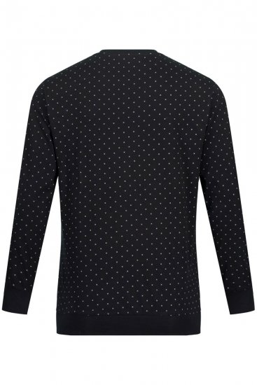 JP1880 Two-piece Pyjamas Long Sleeve and Long Trousers Black - Bielizna & stroje kąpielowe - Bielizna & Stroje kąpielowe 2XL-8XL