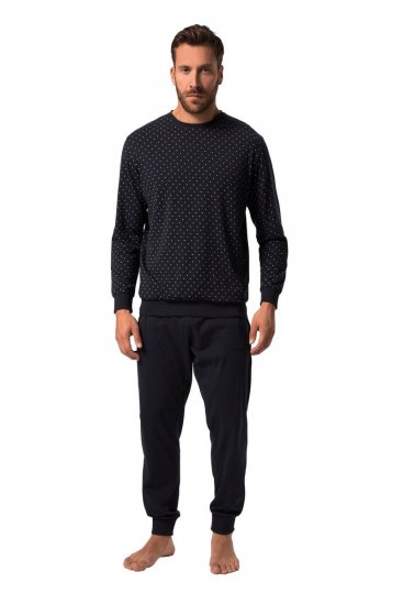 JP1880 Pyjamas Two-piece Long Sleeve and Long Trousers Navy - Bielizna & stroje kąpielowe - Bielizna & Stroje kąpielowe 2XL-8XL