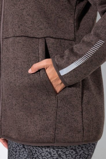 Ulla Popken 812880 Dzianinowa kurtka polarowa z misiem Taupe - Odzież polarowa - 