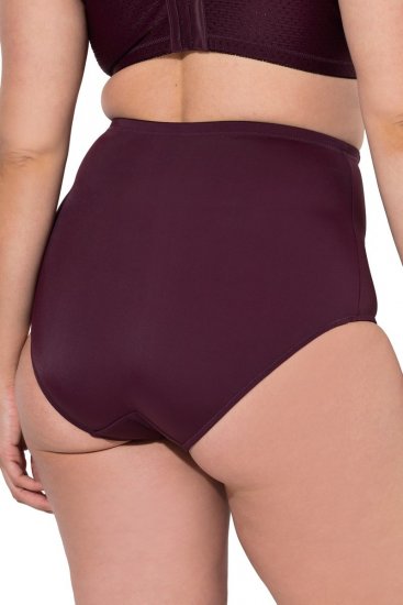 Ulla Popken 813137 Majtki modelujące z wysokim stanem Bordowa - Bielizna modelująca - 